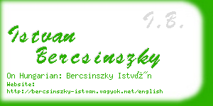 istvan bercsinszky business card